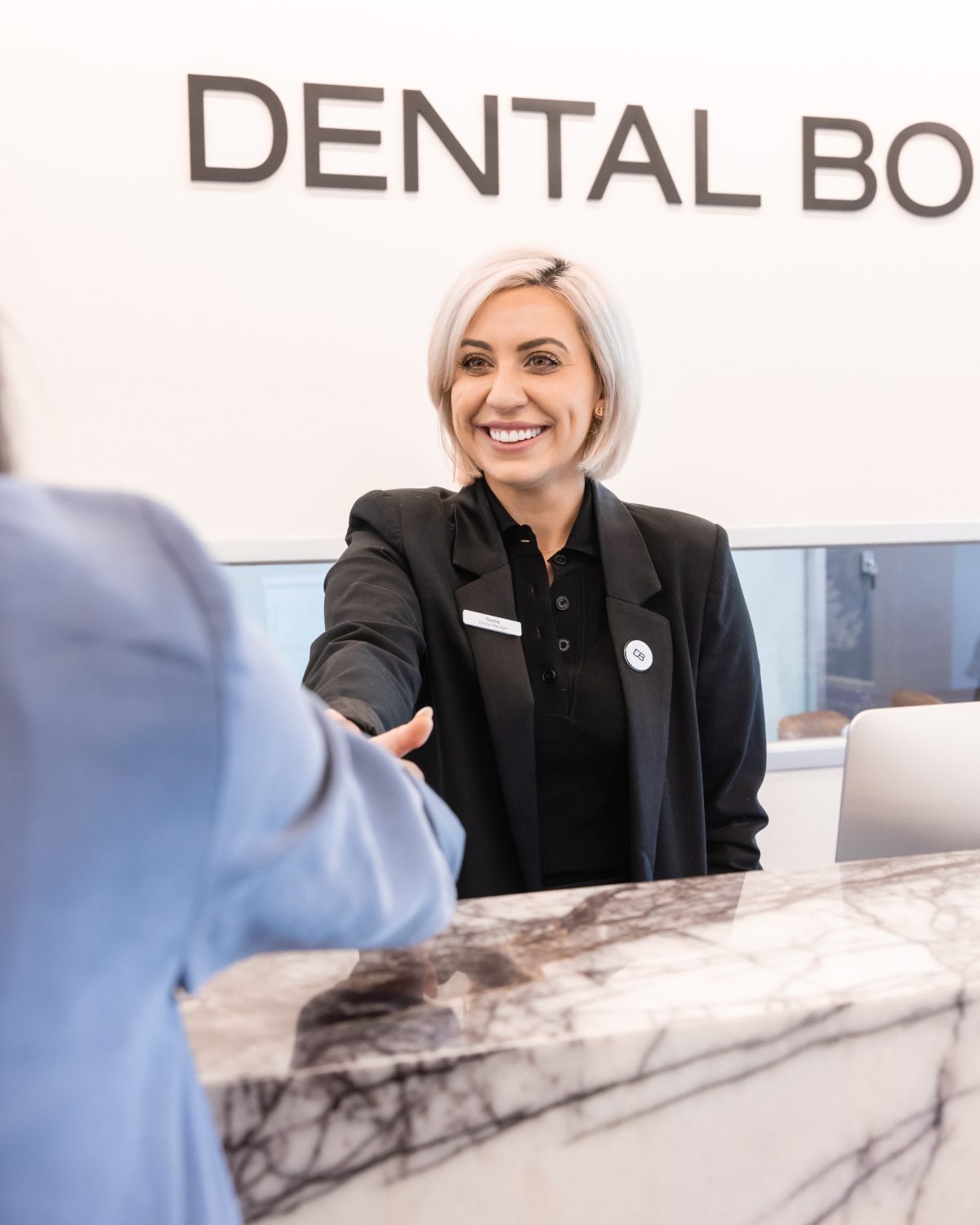 dental boutique greets customers